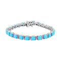 Sleeping Beauty Turquoise and Madagascar Pink Sapphire Bracelet in Platinum Over Sterling Silver (7.25 In) 14.60 ctw - Sticky add to cart bar
