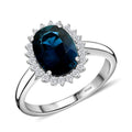 Certified & Appraised Rhapsody 950 Platinum AAAA Monte Belo Indicolite and E-F VS Diamond Ring 6.90 Grams 2.55 ctw - Sticky add to cart bar