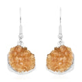 Citrine Earrings in Silvertone 9.50 ctw - Sticky add to cart bar