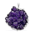 Amethyst Large Pendant in Silvertone 75.00 ctw - Sticky add to cart bar