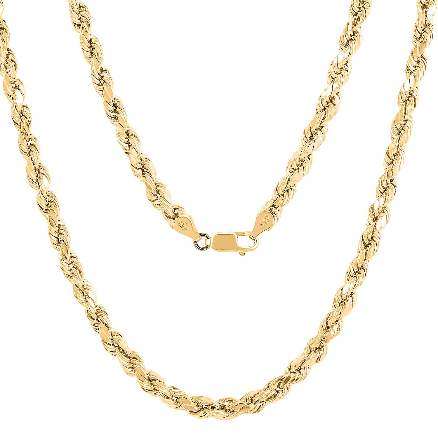 10K Yellow Gold 5.5mm Rope Chain Necklace 24 Inches 14.3 Grams