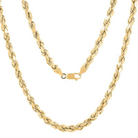 10K Yellow Gold 5.5mm Rope Chain Necklace 24 Inches 14.3 Grams