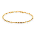 14K Yellow Gold 3.50mm Diamond-cut Rope Chain Bracelet (8.25 In) 8.90 Grams - Sticky add to cart bar