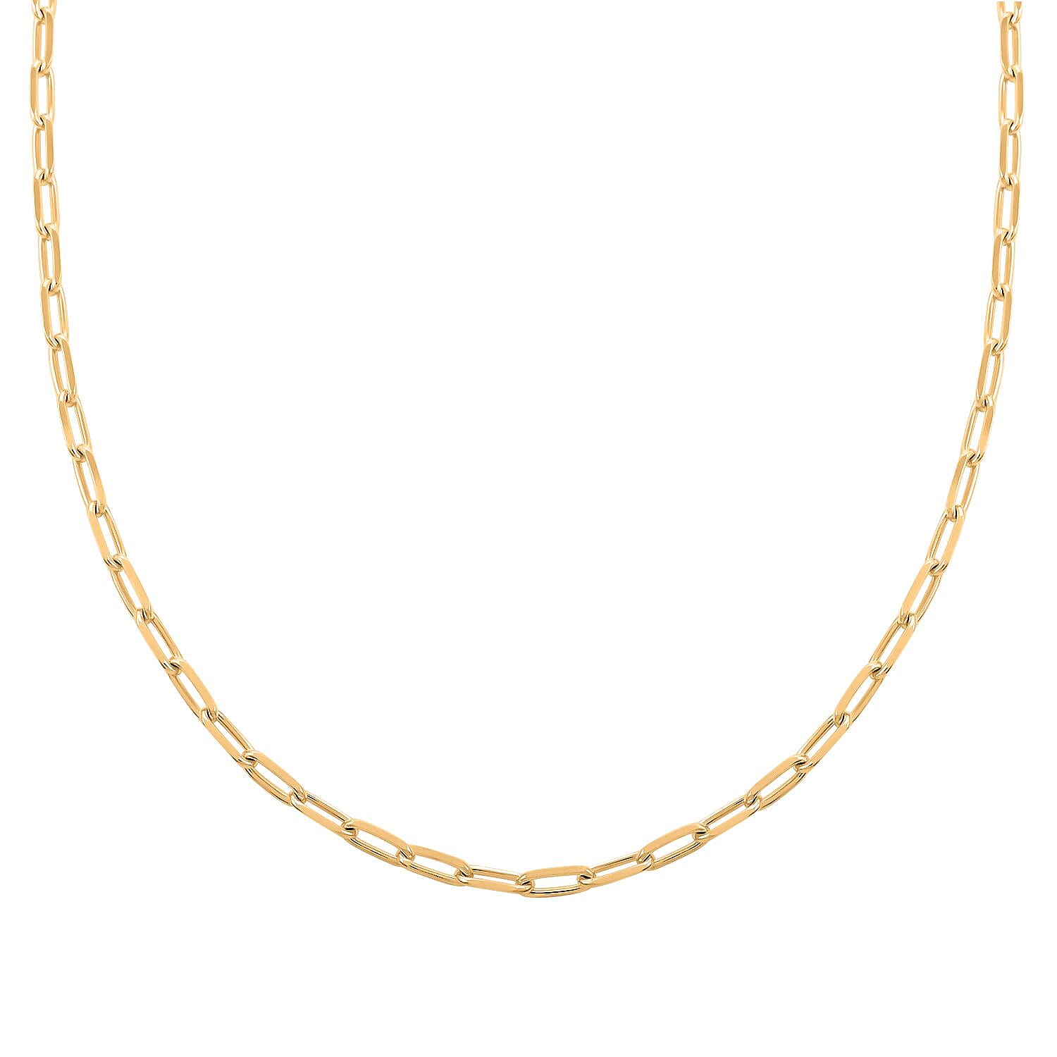 14K Yellow Gold 1mm Paperclip Chain Necklace 18 Inches 1.1 Grams