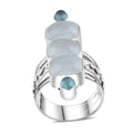 Sajen Silver Mangoro Aquamarine, Apatite Ring in Sterling Silver (Size 9.0) 11.40 ctw - Sticky add to cart bar