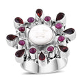 Sajen Silver Carved Bone and Multi Gemstone Ring in Sterling Silver (Size 10.0) 3.75 ctw - Sticky add to cart bar
