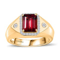 One Time Only Luxoro 14K Yellow Gold AAA Ouro Fino Rubellite, Diamond (G-H, I2) (0.25 cts) Men's Ring (Size 10.0) (8.20 g) (Del. in 10-12 Days) 3.10 ctw - Sticky add to cart bar