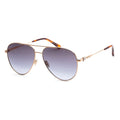 JIMMY CHOO Swarovski Crystal Classic Aviator Sunglasses with Beige Protection Case- Gold Dark Brown Havana - Sticky add to cart bar