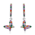 Simulated Multi Color Diamond Earrings in Rhodium Over Sterling Silver 0.80 ctw - Sticky add to cart bar