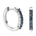 Venice Blue Diamond I2-I3 Hoop Earrings in Platinum Over Sterling Silver 0.75 ctw - Sticky add to cart bar