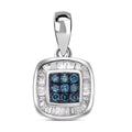 I1-I2 Venice Blue Diamond and Diamond Pendant in Platinum Over Sterling Silver 0.25 ctw - Sticky add to cart bar