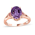 Premium Rose De France Amethyst and Morro Redondo Pink Tourmaline Ring in Vermeil Rose Gold Over Sterling Silver (Size 10.0) 2.40 ctw - Sticky add to cart bar