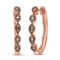 Natural Champagne Diamond Hoop Earrings in Vermeil Rose Gold Over Sterling Silver 0.20 ctw - Sticky add to cart bar