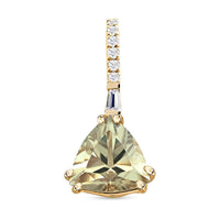 Certified & Appraised Luxoro 14K Yellow Gold AAA Turkizite and I2 Diamond Pendant without Chain 1.95 ctw