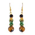Feng Shui Tigers Eye Beaded Pixiu Earrings in Goldtone 25.00 ctw - Sticky add to cart bar
