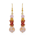 Feng Shui Galilea Rose Quartz Beaded Pixiu Earrings in Goldtone 25.00 ctw - Sticky add to cart bar