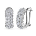 Moissanite Omega Clip Earrings in Platinum Over Sterling Silver 2.75 ctw - Sticky add to cart bar