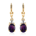AAA Moroccan Amethyst and Moissanite Earrings in Vermeil Yellow Gold Over Sterling Silver 2.75 ctw - Sticky add to cart bar