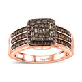 Natural Champagne Diamond Signature Ring in Vermeil Rose Gold Over Sterling Silver - Sticky add to cart bar