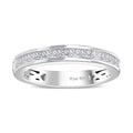 Moissanite Half Eternity Band Ring in Platinum Over Sterling Silver (Size 10.0) 0.60 ctw - Sticky add to cart bar