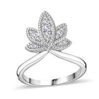 Moissanite Ring in Platinum Over Sterling Silver (Size 6.0) 0.20 ctw