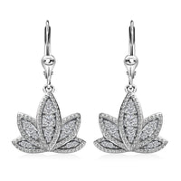Moissanite Lever Back Earrings in Platinum Over Sterling Silver 0.40 ctw