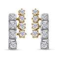 Moissanite Earrings in Vermeil YG and Platinum Over Sterling Silver 1.25 ctw - Sticky add to cart bar