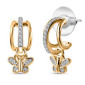Moissanite Earrings in Vermeil YG and Platinum Over Sterling Silver 0.65 ctw - Sticky add to cart bar