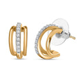Moissanite Solitaire Multi Row Earrings in Vermeil YG and Platinum Over Sterling Silver 0.50 ctw - Sticky add to cart bar