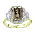 Luxoro 14K Green Gold Radiant Cut AAA Turkizite and G-H I2 Diamond Ring (Size 7.0) 4.25 ctw - Sticky add to cart bar