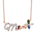 Multi Gemstone 1.20 ctw Necklace in Vermeil Rose Gold Sterling Silver 18 Inches - Sticky add to cart bar