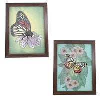"Handcrafted Gemstone Butterfly Painting SIZE: 14(L)x11(W) inches WEIGHT: 0.88 lbs."