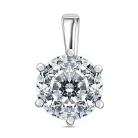 Moissanite 1.00 ctw Pendant in Rhodium Over Sterling Silver