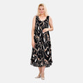 Tamsy Blue Art Pattern Midi Umbrella Dress - One Size Fits Most - Sticky add to cart bar