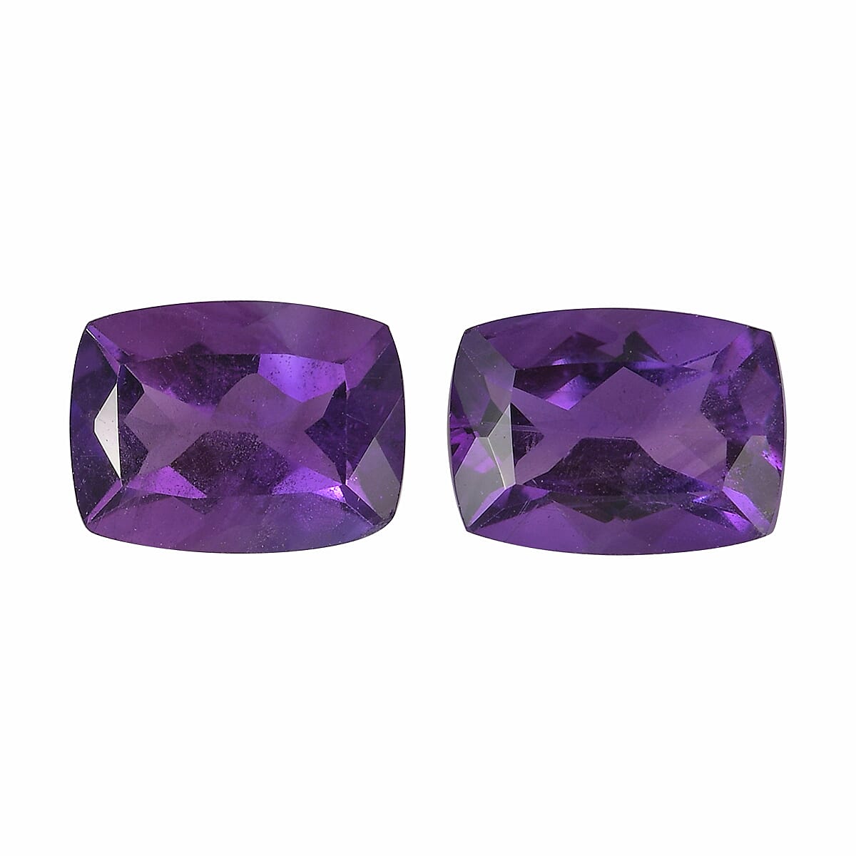 AA Amethyst Set of 2 (Cush 8x6 mm) 2.48 ctw Loose Gemstone