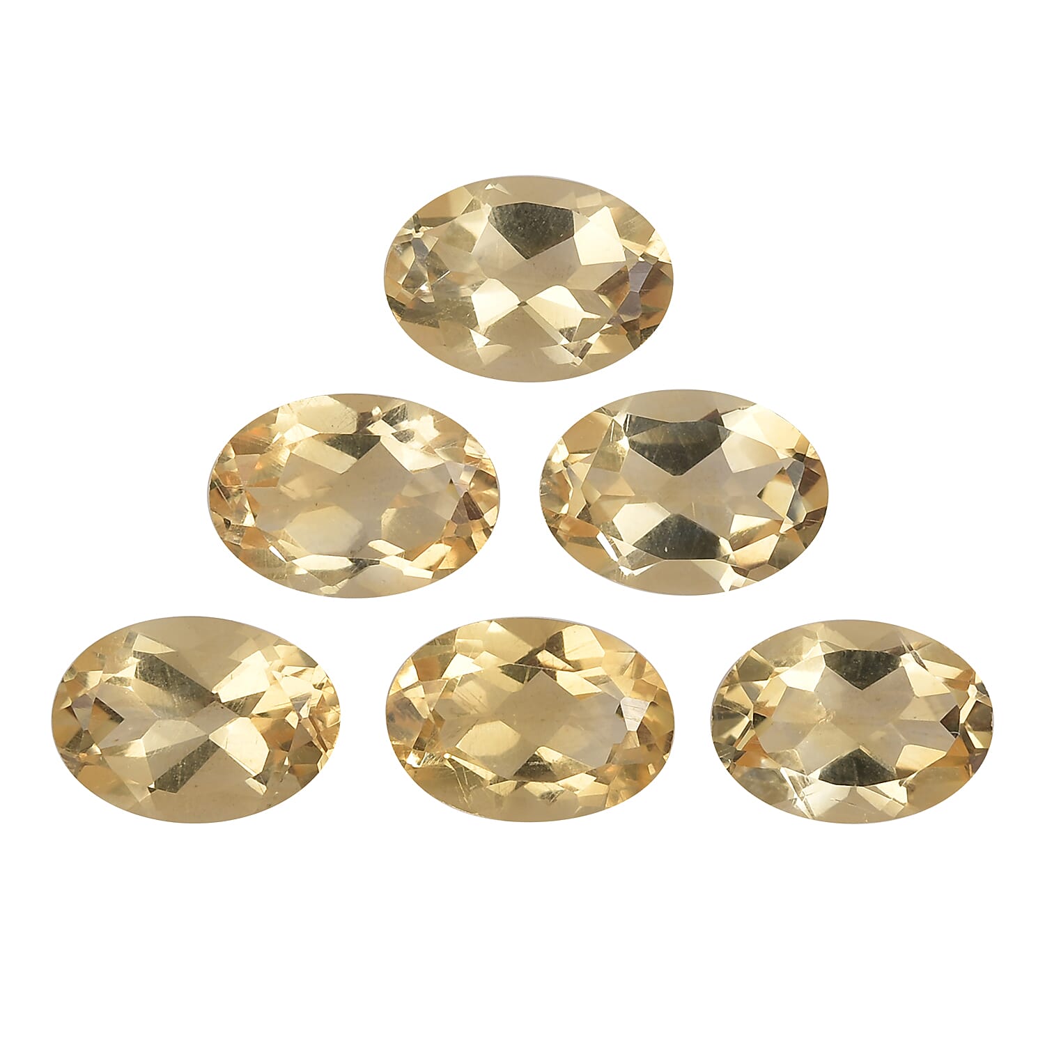 Brazilian Citrine Set of 6 (Ovl 7x5 mm) 4.03 ctw Loose Gemstone