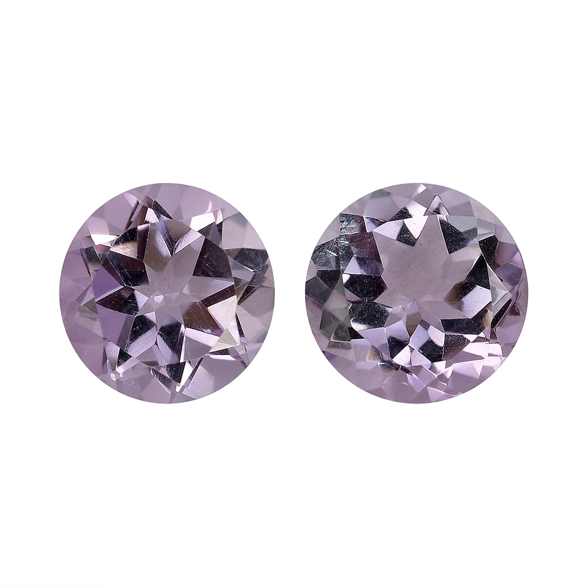 Rose De France Amethyst Set of 2 (Rnd 9 mm) 4.48 ctw Loose Gemstone