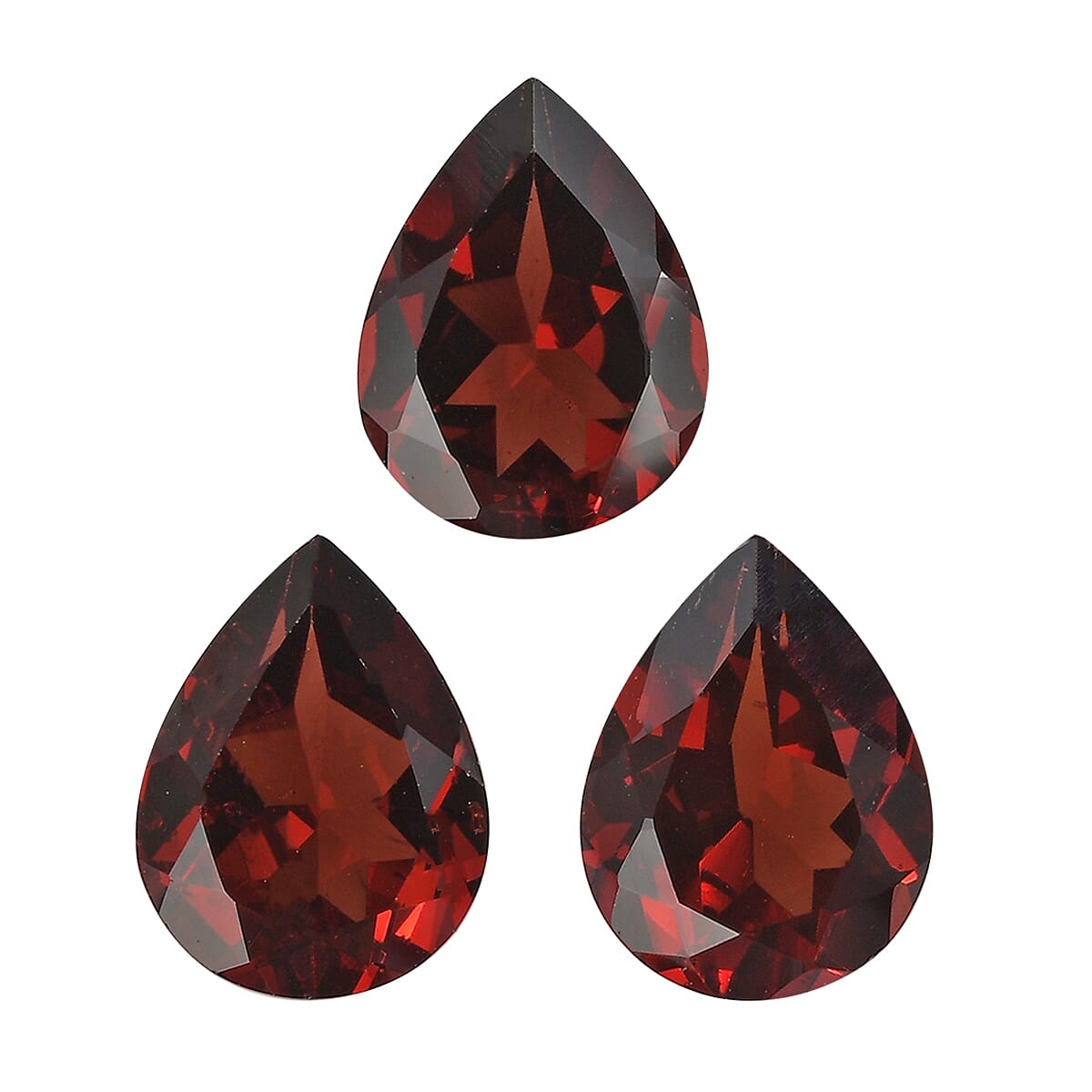 Mozambique Garnet Set of 3 (Pear 8x6 mm) 3.53 ctw Loose Gemstone