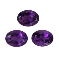 AAA Amethyst Set of 3 (Ovl 8x6 mm) 3.23 ctw Loose Gemstone