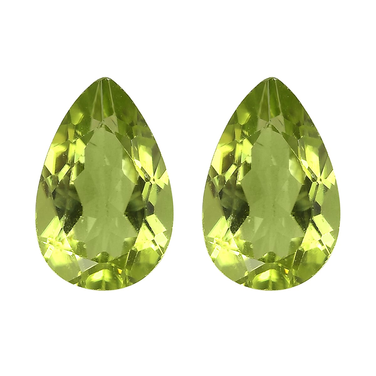 Peridot Set of 2 (Pear 9x6 mm) 2.52 ctw Loose Gemstone