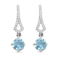 Certified & Appraised Iliana 18K White Gold AAA Santa Maria Aquamarine and SI Diamond Drop Earrings 1.65 ctw - Sticky add to cart bar