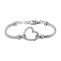 Bali Legacy Sterling Silver Heart Bracelet (6.50 In) 15.85 Grams - Sticky add to cart bar