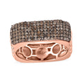 GP Natural Champagne Diamond Ring in Vermeil Rose Gold Over Sterling Silver (Size 10.0) 0.75 ctw - Sticky add to cart bar