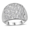 GP Royal Art Deco Collection Diamond Ring in Platinum Over Sterling Silver (Size 10.0) 0.50 ctw - Sticky add to cart bar