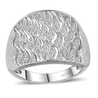 GP Royal Art Deco Collection Diamond Ring in Platinum Over Sterling Silver (Size 10.0) 0.50 ctw