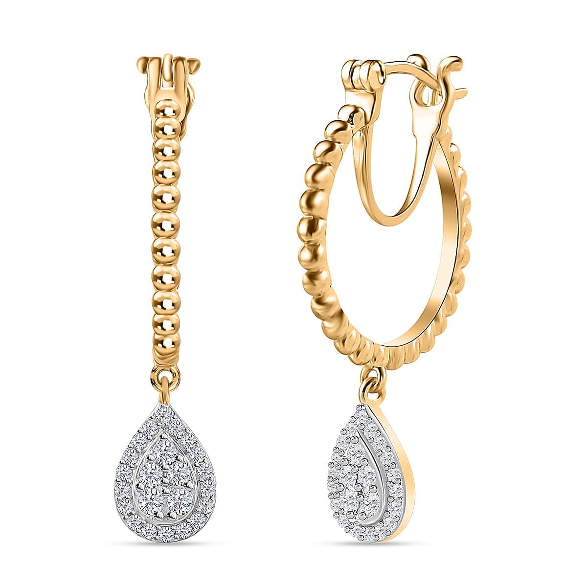 Moissanite Dangle Earrings in Vermeil YG Over Sterling Silver 0.65 ctw