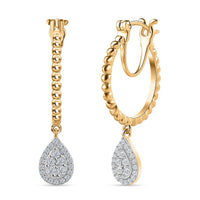 Moissanite Dangle Earrings in Vermeil YG Over Sterling Silver 0.65 ctw