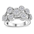 Moissanite Ring in Platinum Over Sterling Silver (Size 10.0) 1.50 ctw - Sticky add to cart bar