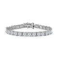 Asscher Cut Moissanite Tennis Bracelet in Platinum Over Sterling Silver (6.50 In) 17.50 ctw - Sticky add to cart bar