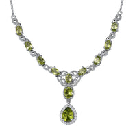 African Amethyst and White Zircon Necklace 18-20 Inches in Platinum Over Sterling Silver 6.75 ctw
